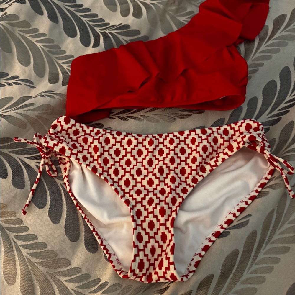 Shade & Shore Red and White Bikini